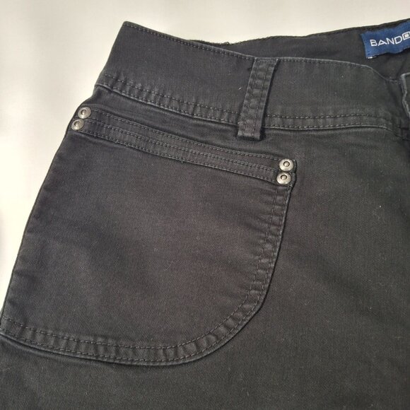 Womens Bandolinoblu Mid Rise Flared Black Cotton Jeans Size 12 Pocket Rivets - Picture 8 of 14